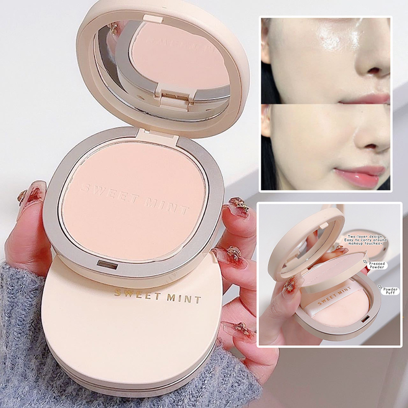 Matte Cushion Compact Powder Waterproof Lasting Oil Control Natural Face Setting Powder Loose Translucent Powder Dupes Makeup