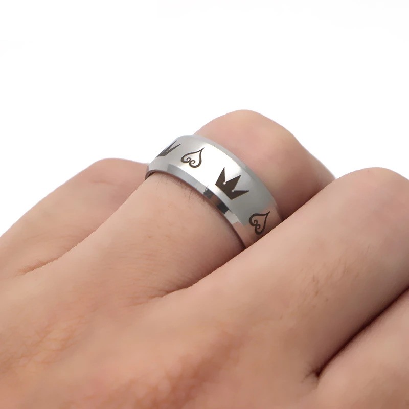Fashion Game Kingdom Hearts Design Men's Stainless Steel Ring For Women Men Fans Dropshipping Jewelry Wholesale