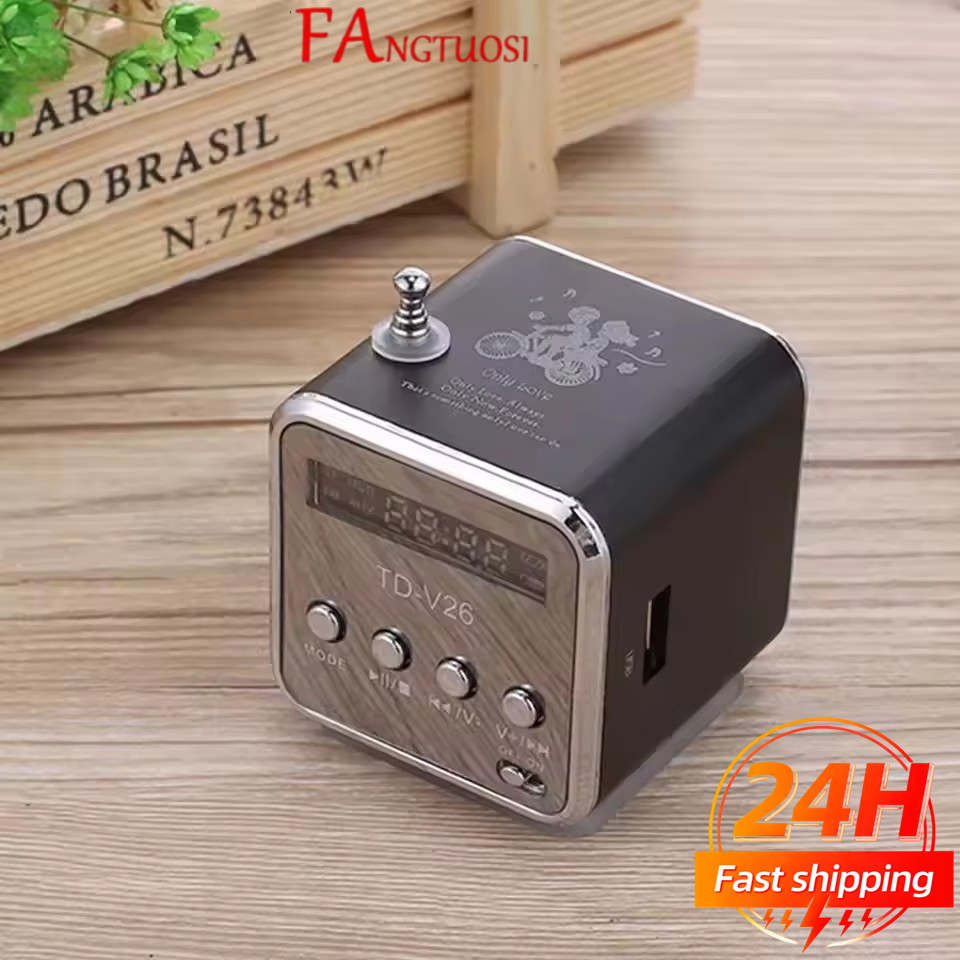 Rechargeable Portable radio FM portable mini radio Mini High Bluetooth Portable Voice Suitable for computer cell phone MP3 music