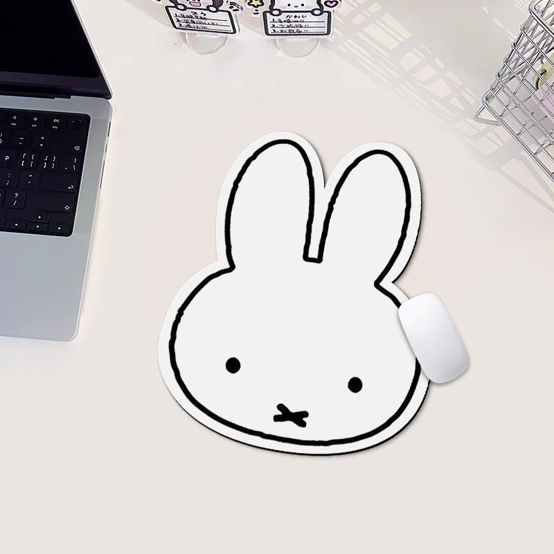 Miffy Mouse Pad Kawaii Cartoon Tech Surface with Non-slip Rubber Base for Office & Home Accessories Multi-functional Desk Mat