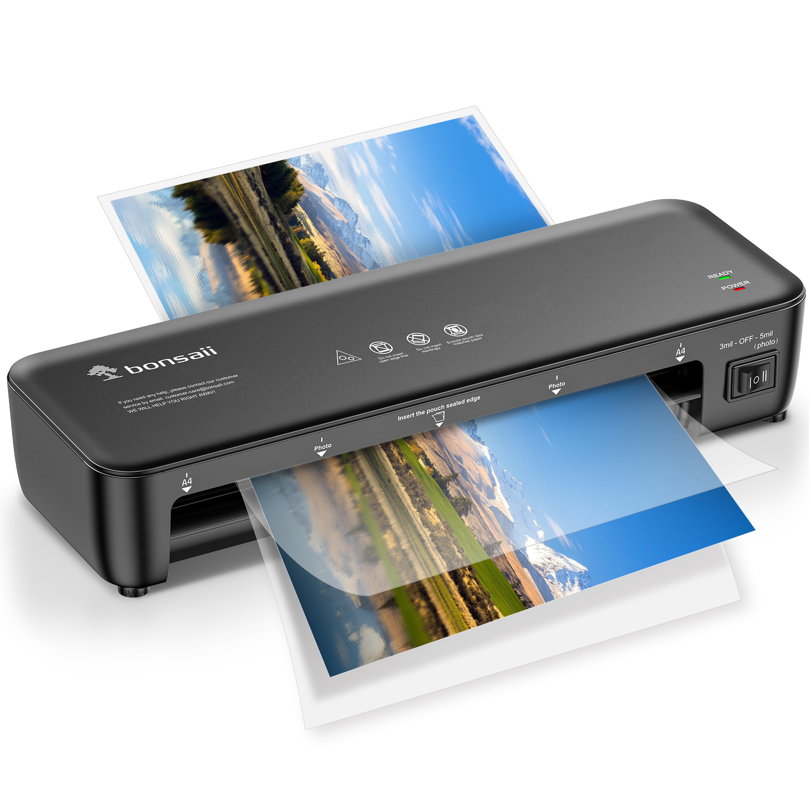 Bonsaii 9-Inch Thermal Laminator with Never Jam Tech for Docs, Posters, Photos - Simple & Convenient for Home, Office, School